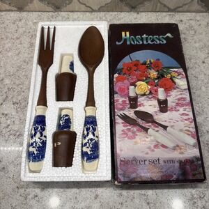 Vintage MATERIA FROM JAPAN HAKUSAN Hostess Serving Set & Salt & Pepper Shakers